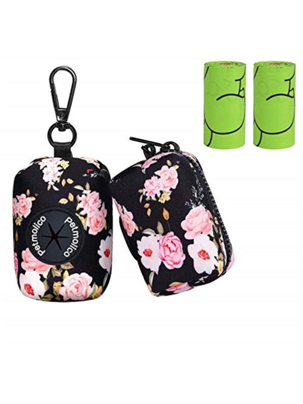 Dog Poop Bag Holder Dispenser 2 Pack Pink Rose